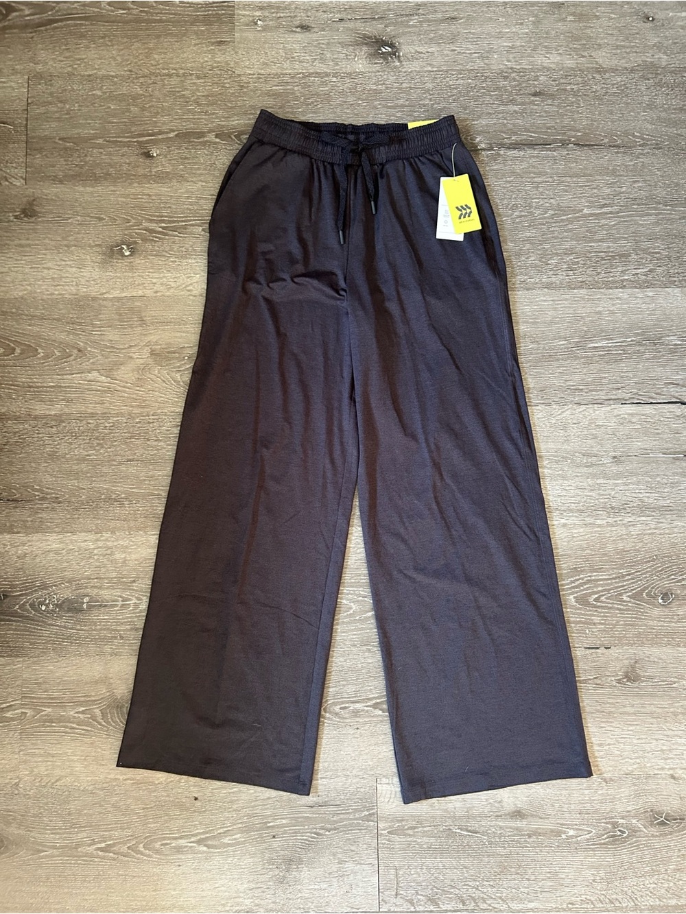 NWT XS All in Motion High Rise Wide Leg Soft Stretch Heathered Black Sweat Pants